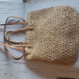 Zara woven raffia tote bag